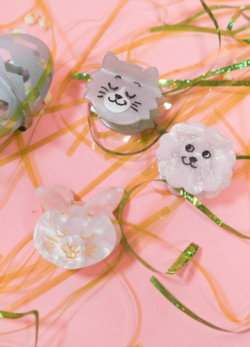 雲朵比熊迷你髮抓夾